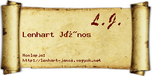 Lenhart János névjegykártya