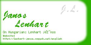 janos lenhart business card